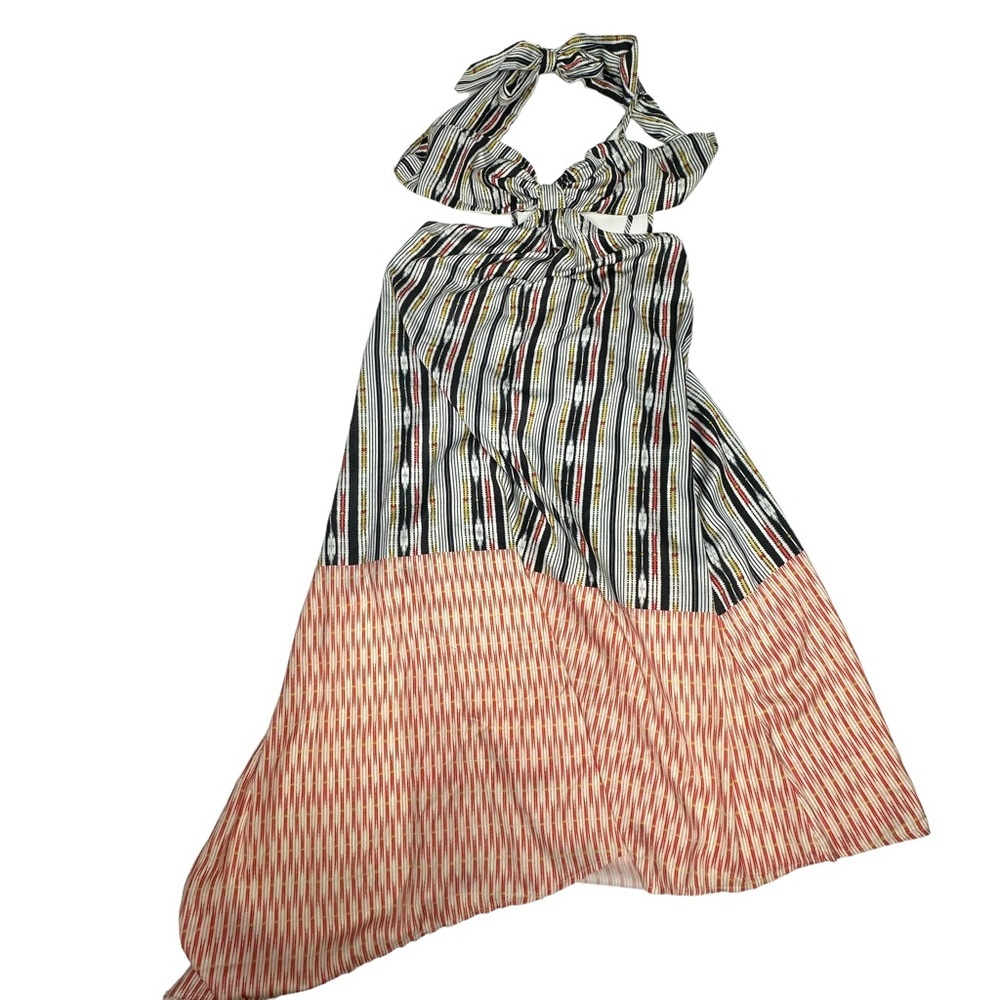 NWT Anthropologie Bare Cut-Out Printed Maxi Dress xs - Picture 4 of 13